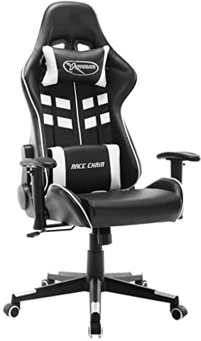 vidaXL Sedia da Gaming Poltroncina Relax Arredo Moderna Elegante Robusta Lavoro Relax Arredo Arredamento Casa Nera e Bianca in Similpelle