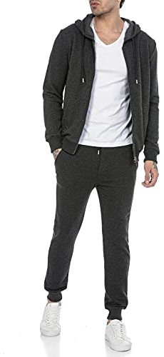 Redbridge Jogginganzug für Herren Jogger-Set Trainingsanzug Sweat Basic Dunkelgrau S