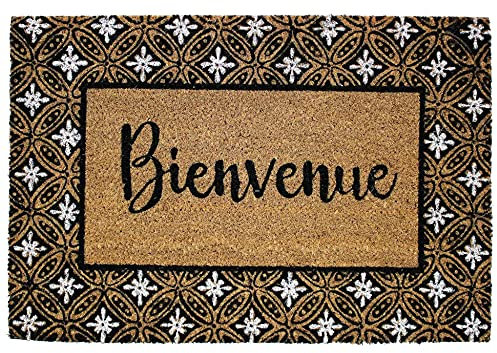 Douceur d'Intérieur, Paillasson Rectangle (40 x 60 cm) Grandiosa Naturel, Coco Imprimé
