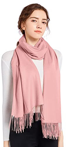 ELF KUCKUCK Schal Damen Winter Baumwolle Winterschal Pashmina, BB Pink