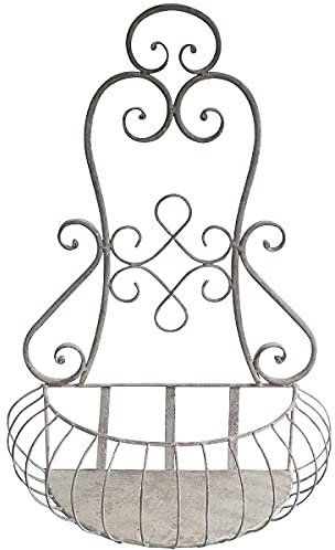 Exner Wandkorb Pflanztopf Wand Halbschale antik- grau Metall Nostalgie