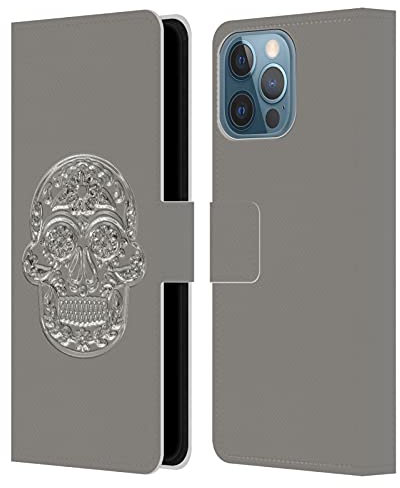 Head Case Designs Officially Licensed LebensArt Silver Skull Pastels Leather Wallet Case Compatible With Apple iPhone 13 Pro Max