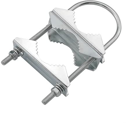 Abrazadera de mástil de doble antena DGHAOP en forma de U para antena de jamón TV CB montaje de tubo doble