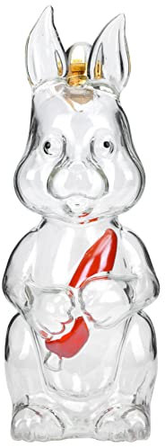 TOPBATHY Glas Weinflasche Niedlich Hase Form Dekoration Für Weinschrank Einzigartig Kreativ Weinflasche Für Ostern Innenbereich Außenbereich Geeignet