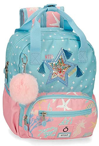 Enso Keep The Oceans Clean Rucksack, anpassbar, Blau, 23 x 28 x 10 cm, Polyester, 6,44 l, blau, Anpassbarer Rucksack