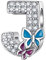 LNQOBU Buchstabe Charm 925 Sterling-Silber Alphabet Charms Anhänger Intarsien Schmetterling Bead für Europäischen Armband und Halskette