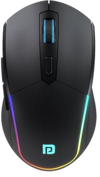 Portronics Toad One Bluetooth Mouse with 2.4 GHz & BT 5.3 Dual Wireless, 6 Buttons, Rechargeable, RGB Lights, Connect 3 Devices, Ergonomic Design for Laptop, Smartphone, Tablet (Black)