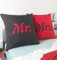 2er Pack Microfaser Kissenbezug Kissenhülle Dekokissen Couch 80x80 40x80 40x40, Farbe:MR-MRS schwarz-rot, Größe:2X 80x80 cm
