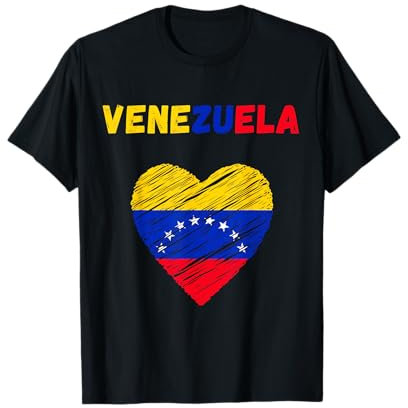 Bandera venezolana de Venezuela con corazón de Venezuela Camiseta