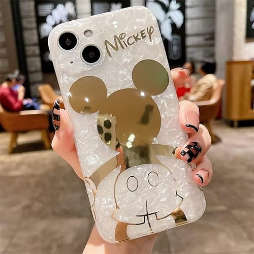 Case for iPhone 11 Pro Max Luxury Glossy Mickey Mouse with Quicksand Cell Phone Holder Soft TPU Shockproof Protective Case for Girls Women Glitter Pearly-Lustre Shell(iPhone 11 Pro Max Mickey 6.5'')