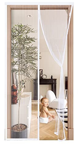 Magnetic Fly Screen Door 140x200cm,Mosquito Magnetic Door Screen,Fly Screen Mosquito Magnetic Door Screen for French Doors/Sliding Glass Doors/Patio Doors