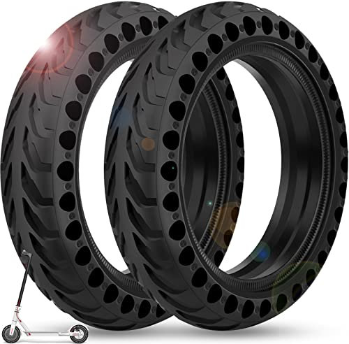 BANGTING 2 PCS 8 1/2 x2 E Scooter Solid Reifen, 8,5 Zoll Vollgummireifen, 50/75-6.1 Ersatzreifen für Xiaomi Pro 2 / M365 / M365 Pro / 1S / 3/3 Lite/Essential (Schwarz, Keine Werkzeuge)