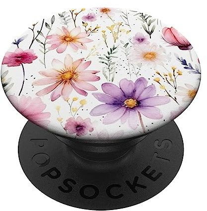 Wildflower Watercolor Flowers Design Floral Pastel Colors PopSockets Klebender PopGrip