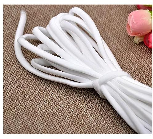 PWHUYJLEY 5M Gummiband Rund, 3mm 5mm Rundgummi, Nähen Elastisches Gummibänder für DIY Schmuck Kleidung Nähzubehör (Weiß, 5m x3mm)