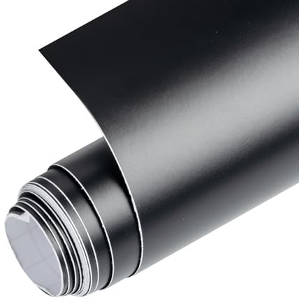 HUSAIHU Matte Black Vinyl Roll, 12inch x 5ft Permanent Vinyl, Self Adhesive Vinyl for Mug, Cup, Home Decor, Walls, Birthday, Christmas Gifts and DIY Projects (Matte black)