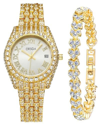 CIVO Damenuhr Edelstahl Gold Analog Armbanduhr Damen Wasserdicht Klassisch Elegante Kleid Damen Uhr Quarz Minimalistische Leuchtend Geschenkset fur Frauen