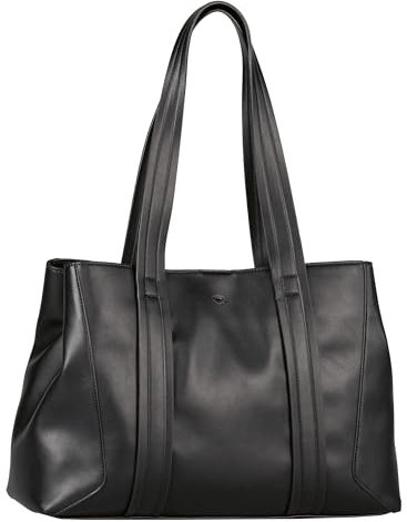 TOM TAILOR Manola Damen Shopper Umhängetasche Reißverschluss Groß Schwarz
