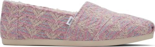 TOMS Damen Alpargata Cloudbound Flacher Slipper, Vintage Pink Cozy Global Woven Faux Fur, 39 EU