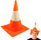 Verkehrskegel-Hut – Unisex Partyhüte für Erwachsene, Junggesellinnenabschied, Partyzubehör, alberne lustige Neuheit, orangefarbene und weiße Kostüme, Straßenkegel, Halloween-Kostüme