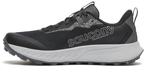 Saucony Men's Peregrine 15 Trail Running Shoes, Black/Shadow, 11.5