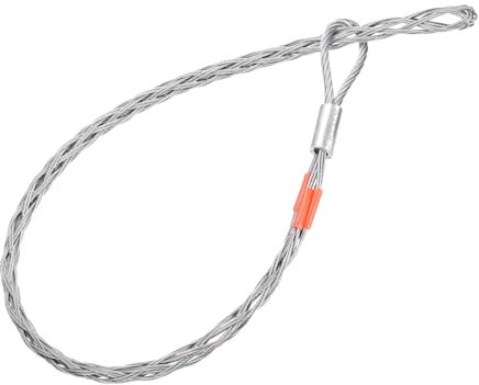 sourcing map Cable Pulling Socks Grip, 3.2 Ft Wire Mesh Puller Socks Grip for 9-16mm/0.35-0.63 Cable, Anti-Slip Single Head Galvanizing Steel Wire Grips, Red