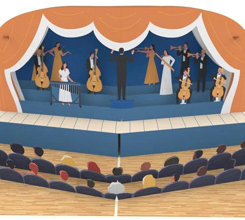 MOKIO® Pop-Up Karte – Orchester – 3D Geschenkkarte für einen Konzertbesuch, als Grußkarte zum Geburtstag