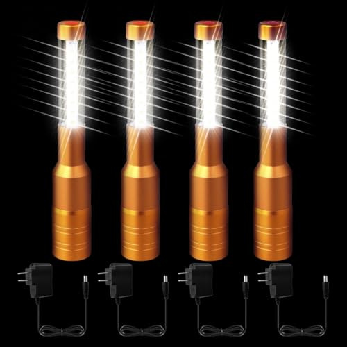 Lot de 4 lampes LED rechargeables pour bouteille, bouteille de champagne pour discothèque, concert, fête, avec 3 modes d'éclairage