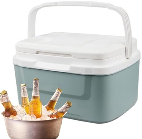 Uhngw Insulated Cooler Lunch Box | Ice Chest Cooler 8L Large Capacity, Hard Cooler With Heavy-Duty Handles - Insulated Portable Cooler Built-in Ice Board For Picnic, Groceries, Boating & More