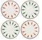 TREEWOO Lot de 4 assiettes à dessert en céramique peintes à la main, 15,2 cm, couleurs rouge et vert, petits plats pour gâteau, sushis, fruits