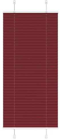 vidaXL Plissee Bordeauxrot 65x150 cm Stoffbreite 64,4 cm Polyester, Faltrollo, Klemmfix, Plisseerollo, Jalousie, Rollo, Plisseerollo für Fenster