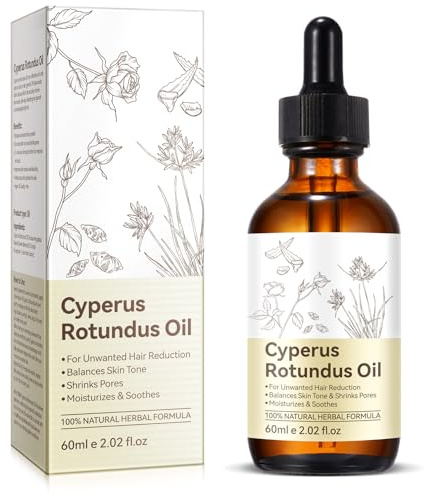 Cyperus Rotundus Oil, Cypress Oil for Hair Removal, Natural Soothing and Gentle, Reducing Body Hair Growth, Smooth Skin & Hair Removal, 2.02 Fl Oz