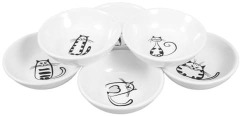 Alipis 6stücke Katze Muster Keramik Gewürzplatte Vorspeisenteller Beilagenschale Kleine Servierschalen Für Küche Party Camping
