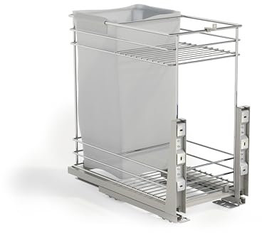 Emuca - Chariot coulissant avec paniers et chariot à pain Supra, fermeture à amortie, pour modules de cuisine de 300mm, acier, chromé