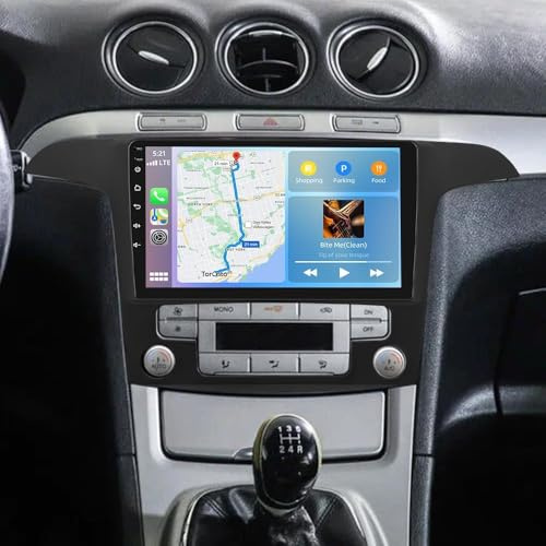 9 Inch Android 13 Car Stereo For Ford S-Max 2007-2015 Double Din Car Radio with Wireless Carplay Android Auto Touch Screen GPS Sat Nav Bluetooth WiFi FM RDS SWC Backup Camera, 2G+32G
