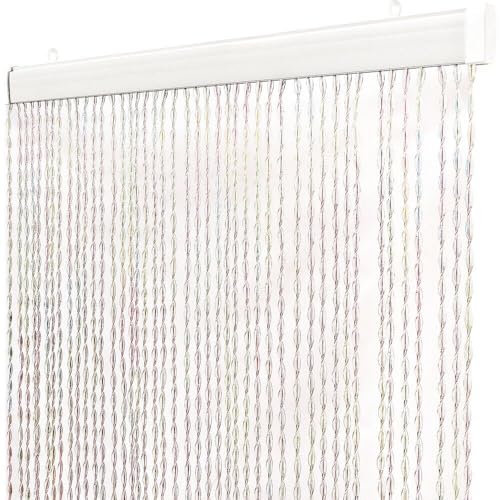 emmevi Fliegenvorhang aus geflochtenem Gummi, PVC, Fliegengitter, Fenster, Tür, Eingang, 120 x 230 cm, mehrfarbig