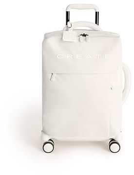 CREATE / Luggage Studio Soft/Polyester Soft Koffer Cremeweiß / 39x20.5x56cm / TSA Vorhängeschloss, 4 doppelte multidirektionale Räder, Teleskopgriff, wasserfestes Material, Namensschild