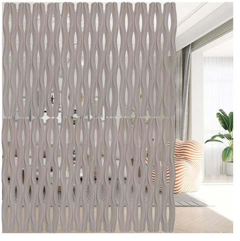 Artiz Raumteiler, Doppelseitiger Sichtschutz, PU-Hohlziegel, Wellenelement Einfach Zu Montierender, Tragbarer Raumteiler Für Zuhause, Büro, Bekleidungsgeschäft Oder Unternehmen(Hellgrau)
