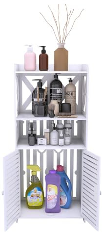 Petit Meuble de Rangement pour Toilettes, Support pour Papiers Toilettes, Colonne, Armoire de Salle de Bain, Placard, Étagère Réglable,40 * 25 * 90cm-Blanc