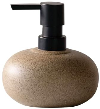 LuminaVerde Seifenspender, Spülmittelspender für Küche, Eleganter Seifenspender aus Keramik für Badezimmer, Schaumspender mit Stabiler Pumpe (Braun)