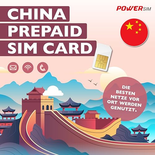 Power Sim China Daten SIM Karte, kein VPN nötig,uneingeschränkter Internetzugang für Google Whatsapp u.a. Bezahlfunktion wie Alipay möglich Aufladbar und wiederverwendbar. (50 GB)
