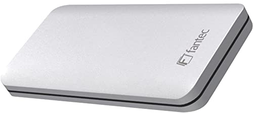 FANTEC 1901 ALU31mSATA Externes Festplattengehäuse für den Einbau einer mSATA SSD, USB,3.1 SUPERSPEED+, Aluminium Aluminium Gehäuse mit LED, silber