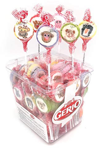 Gerio Piruletas Rock Animales - 100 unidades