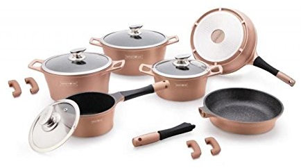 Royalty Line Batteria di casa 14 Pieces – Rivestimento marmo – Rame