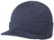 LIERYS Fine Merino Strickcap Damen/Herren - Wintermütze aus Merinowolle - Strickmütze in One Size (54-59 cm) - Mütze mit Schirm Herbst/Winter Denim One Size