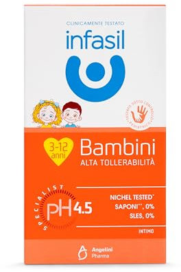 Infasil, Detergente Intimo Bambini Alta Tollerabilità, Formula Delicata, Testato Sotto Controllo Pediatrico, Nichel Tested, Specifico per Pelli Sensibili, 200 ml