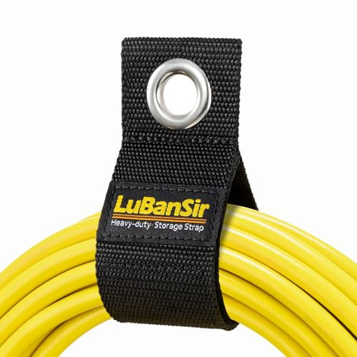 LuBanSir 9 Pack Extension Cord Holder Organizer, Holds 50lbs Heavy Duty Storage Straps for Garden Hose Storage and Garage Wall Organization