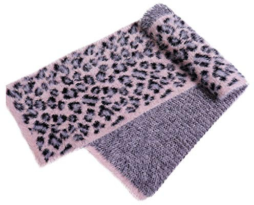 Lazzboy Frauen Leopard Weicher Schal Pashmina Wrap Decke Schals Und Wraps Damen Herbstschal Rundschal In Braun Leopardenmuster Mädchenschal Accessoire Halstuch(Lila)