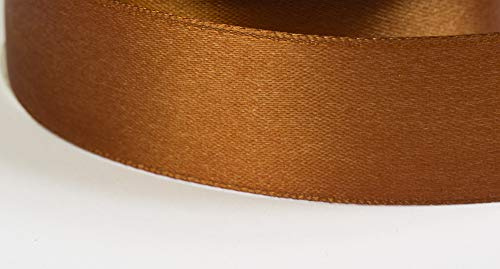Jajasio Satinband 30 Yard-Rolle, 6mm breit, Auswahl aus 50 Farben/Farbe: 09 - kupfer, Geschenkband, Schleifenband