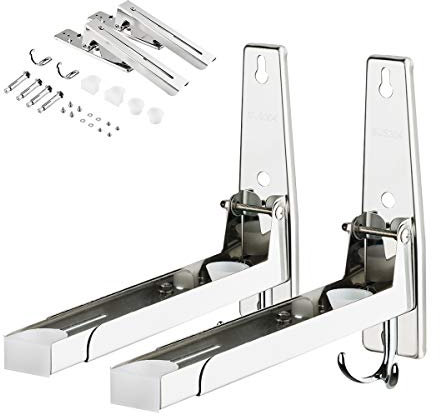 Locisne Rejilla horno microondas acero inoxidable 304 con gancho telescópico para brazos,rejilla plegable universal montaje soporte retráctil Carga hasta 75kg para microondas,horno