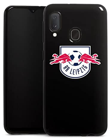 Silikon Hülle kompatibel mit Samsung Galaxy A20e Case schwarz Handyhülle RB Leipzig transparent Offizielles Lizenzprodukt